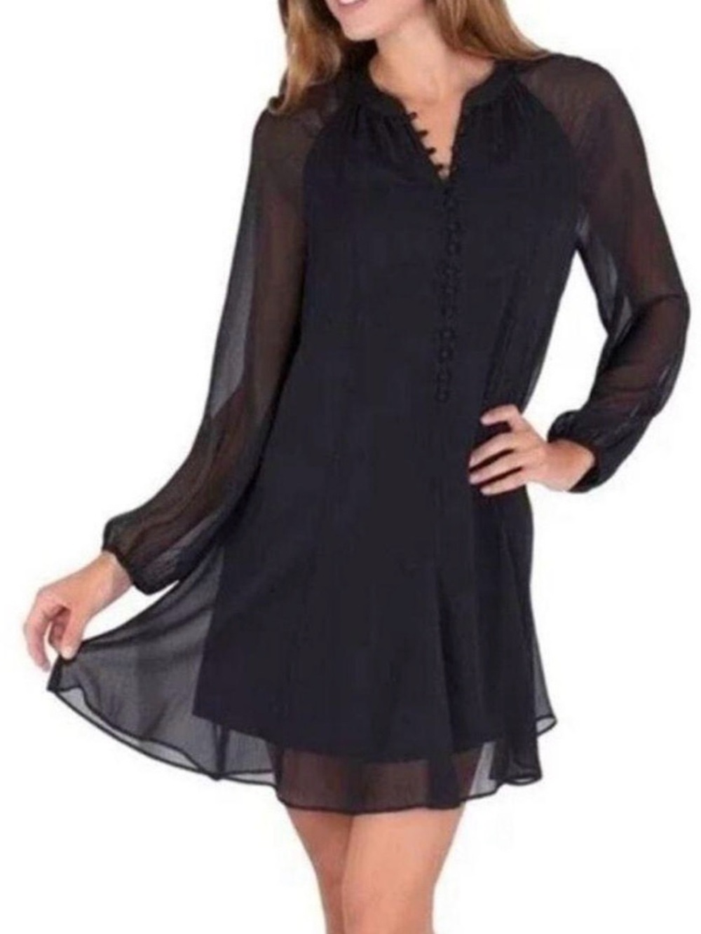 Fairycore Joie Limited Edition Womens
Balloon Sleeve Dress Caviar  Quiet Luxury